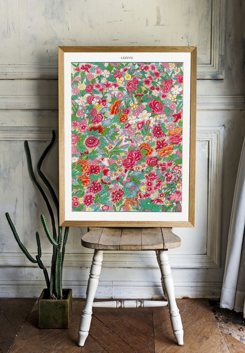 Colorful flower pattern, Examples Chinese. — room view 1