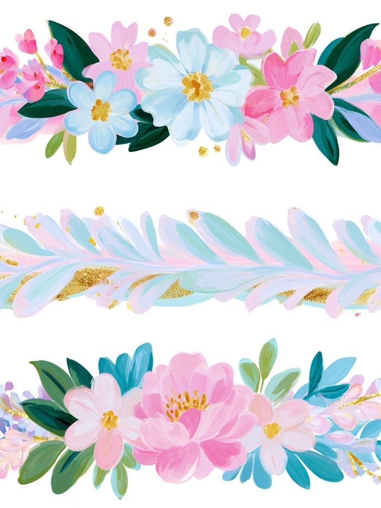 Pastel Floral Garland Illustration Poster. poster — botanical art