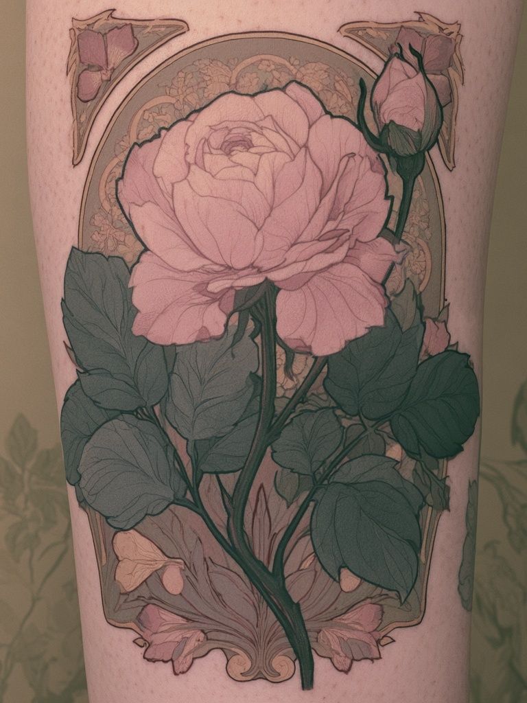 Pink Rose Botanical Print. poster — botanical art