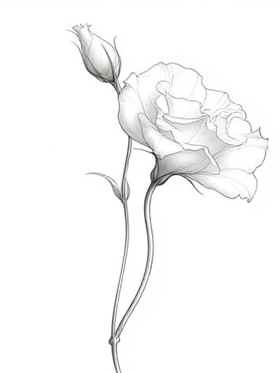 White Rose Line-Art Poster.