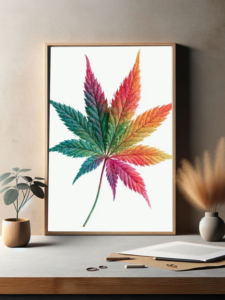 Rainbow Leaf Botanical Print. — room view 2