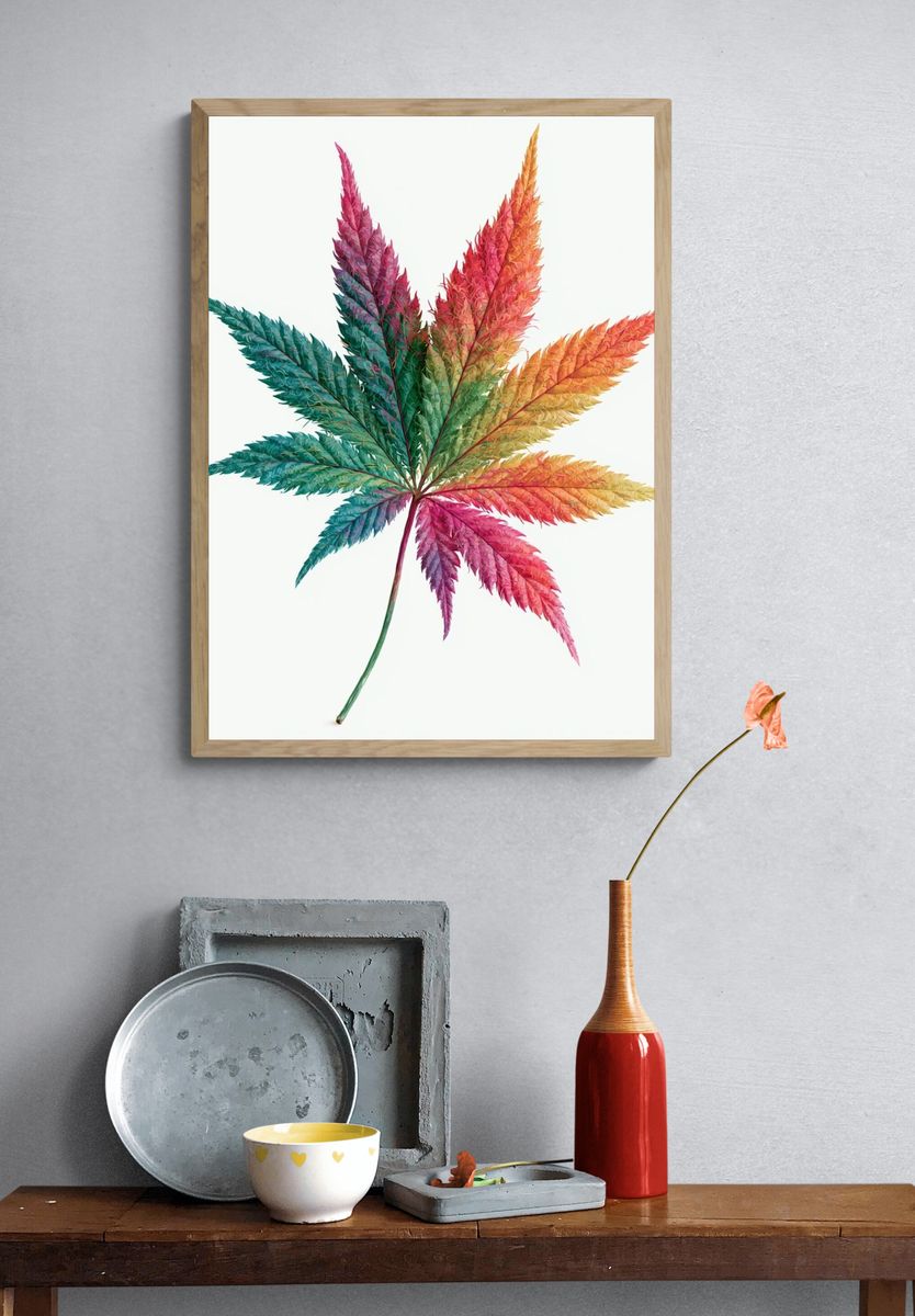 Rainbow Leaf Botanical Print. — room view 3