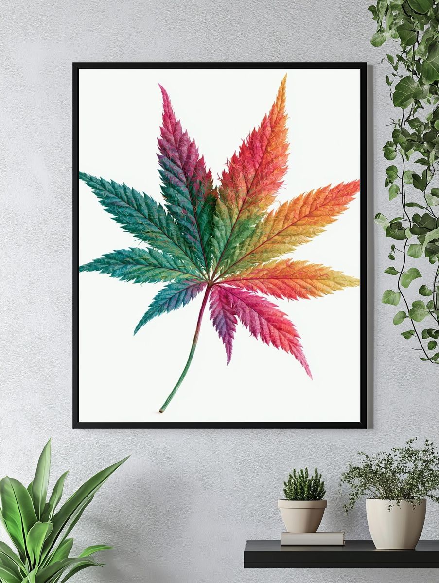 Rainbow Leaf Botanical Print. — room view 4