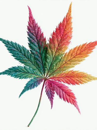 Rainbow Leaf Botanical Print. poster