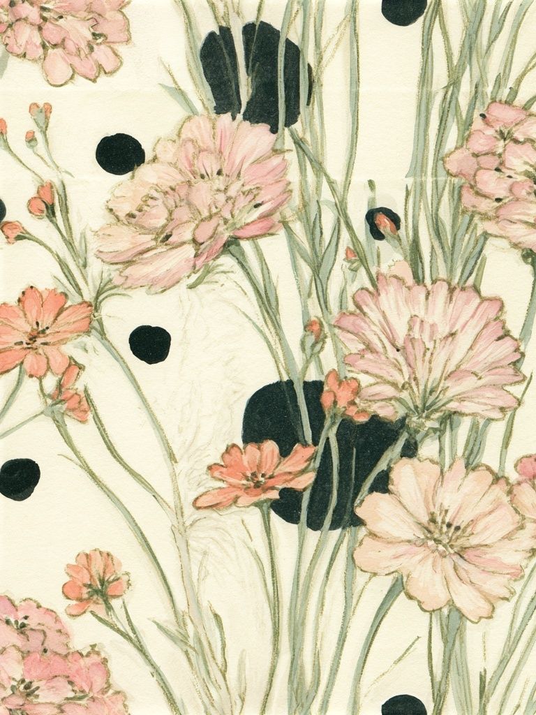 Pastel Wildflower Botanical Print. poster detail