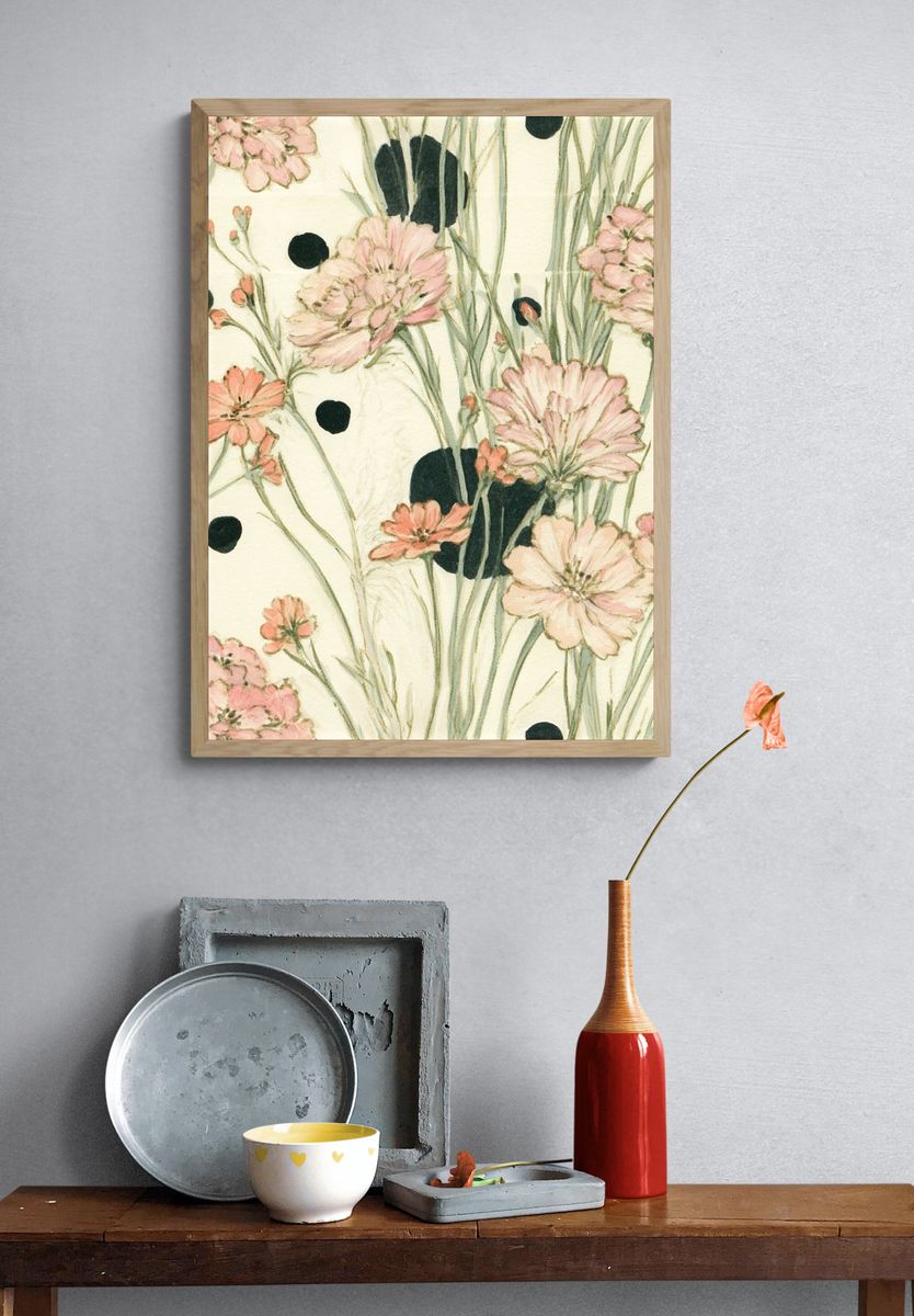 Pastel Wildflower Botanical Print. — room view 3