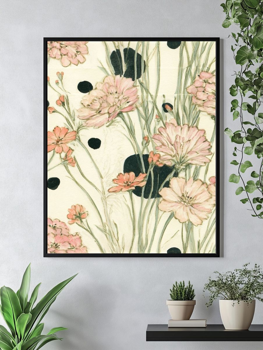 Pastel Wildflower Botanical Print. — room view 4