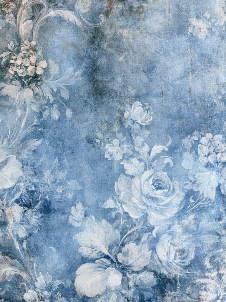 Blue Floral Watercolor Print. poster — botanical art