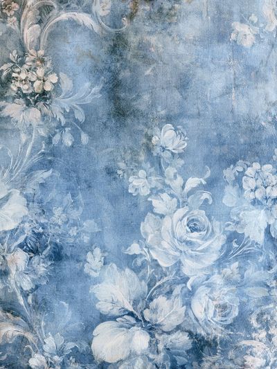 Blue Floral Watercolor Print. poster