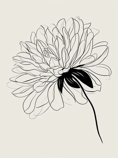 Minimal Floral Line Art Poster.