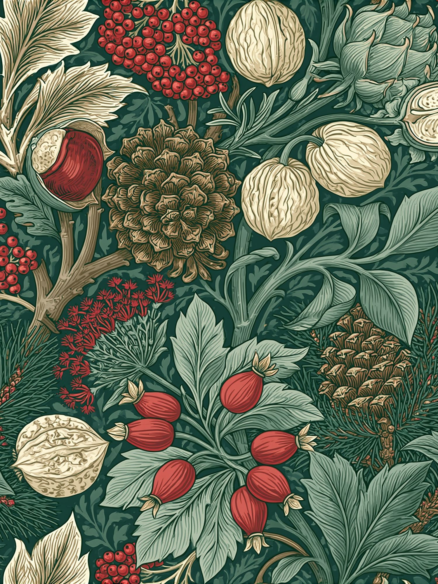 Winter Botanical Pattern Poster. poster — botanical art
