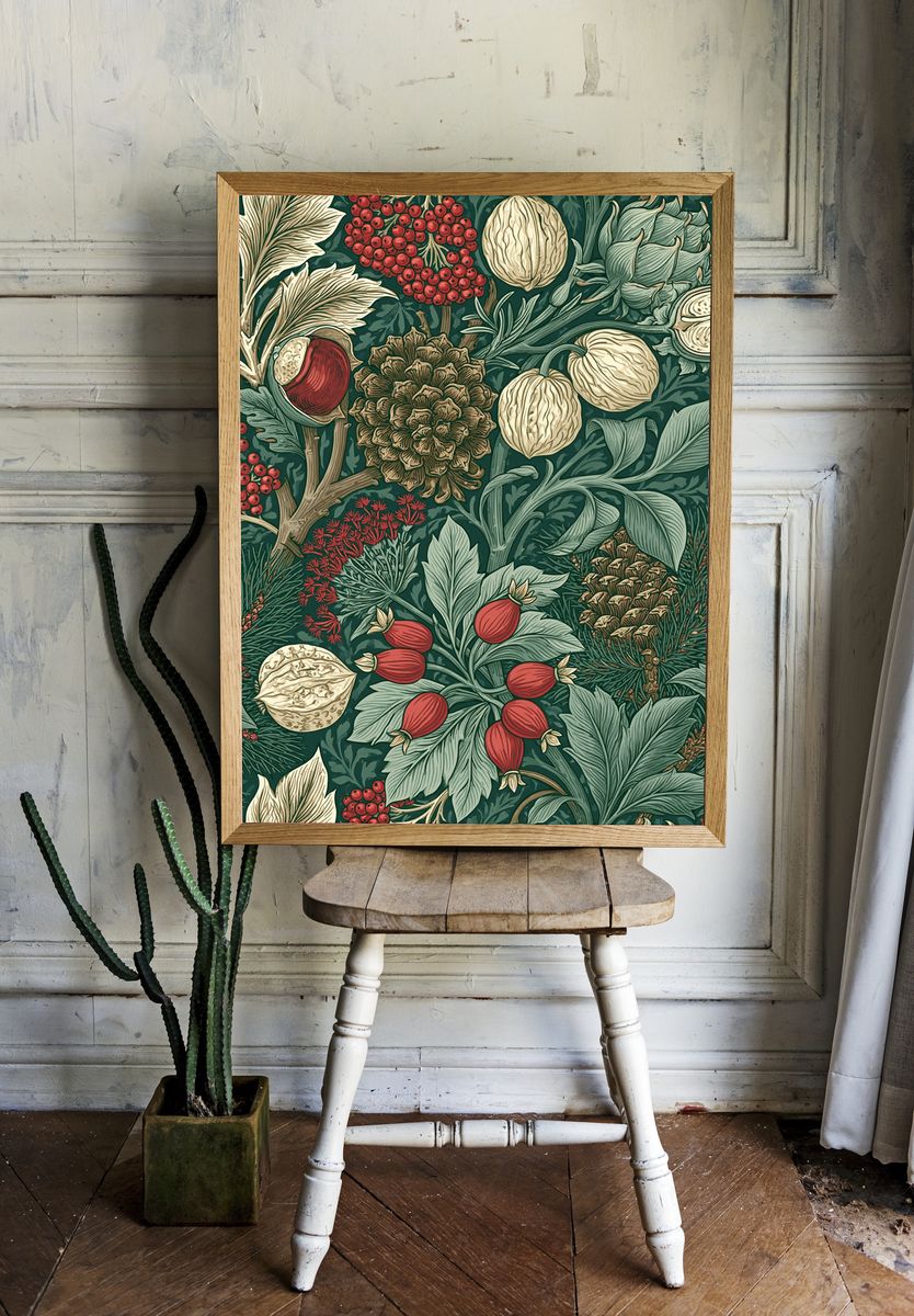 Winter Botanical Pattern Poster. — room view 1