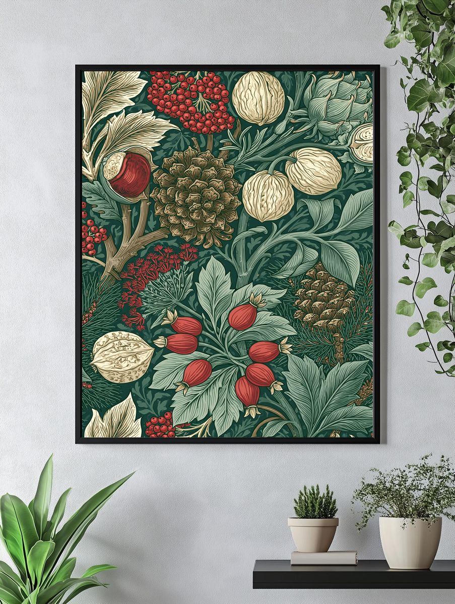 Winter Botanical Pattern Poster. — room view 4