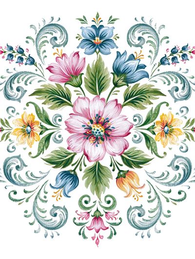Floral Mandala Watercolor Print.