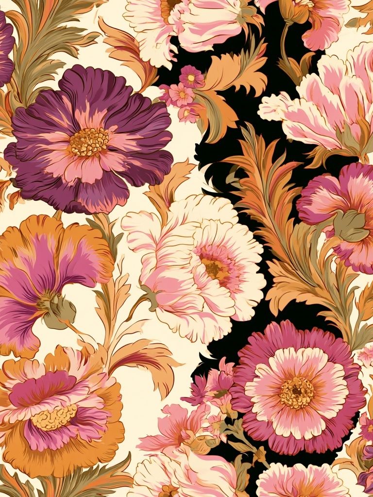 Vintage Floral Pattern Poster. poster — botanical art