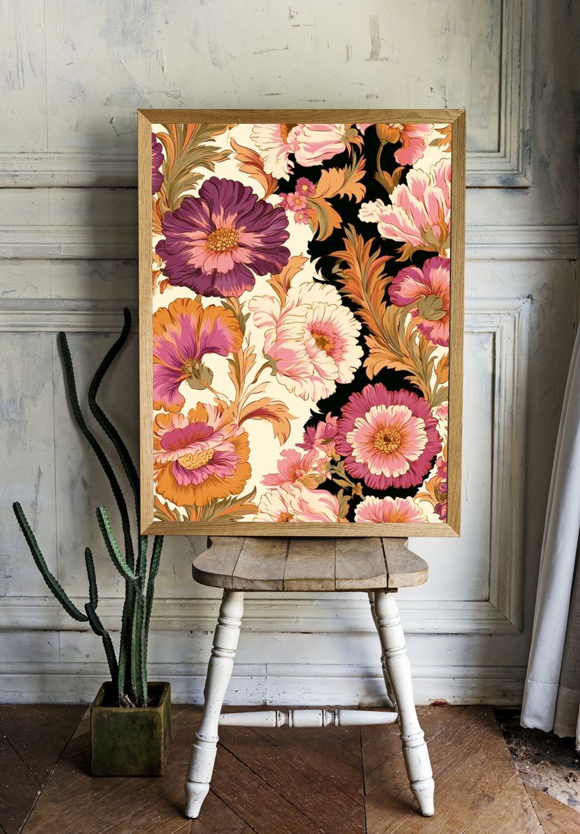 Vintage Floral Pattern Poster. room preview