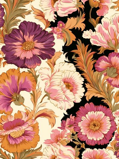 Vintage Floral Pattern Poster.