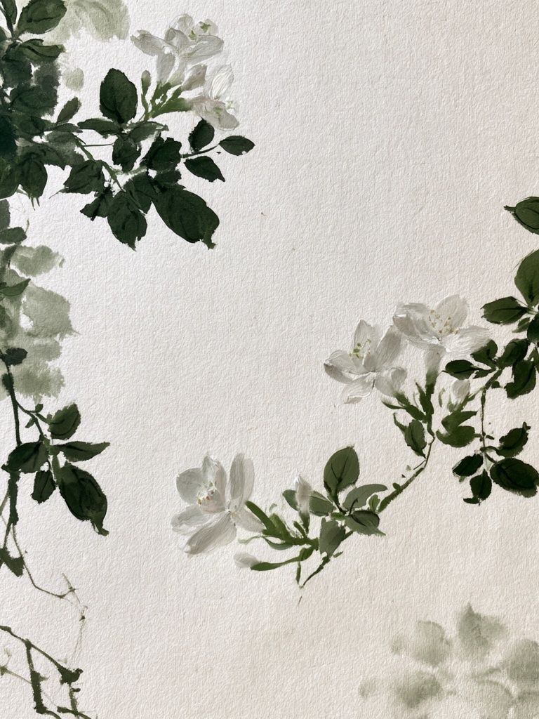 White Blossom Botanical Print. poster detail