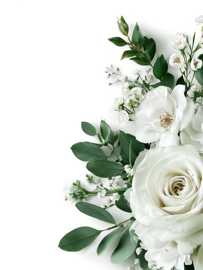 White Roses Botanical Print.