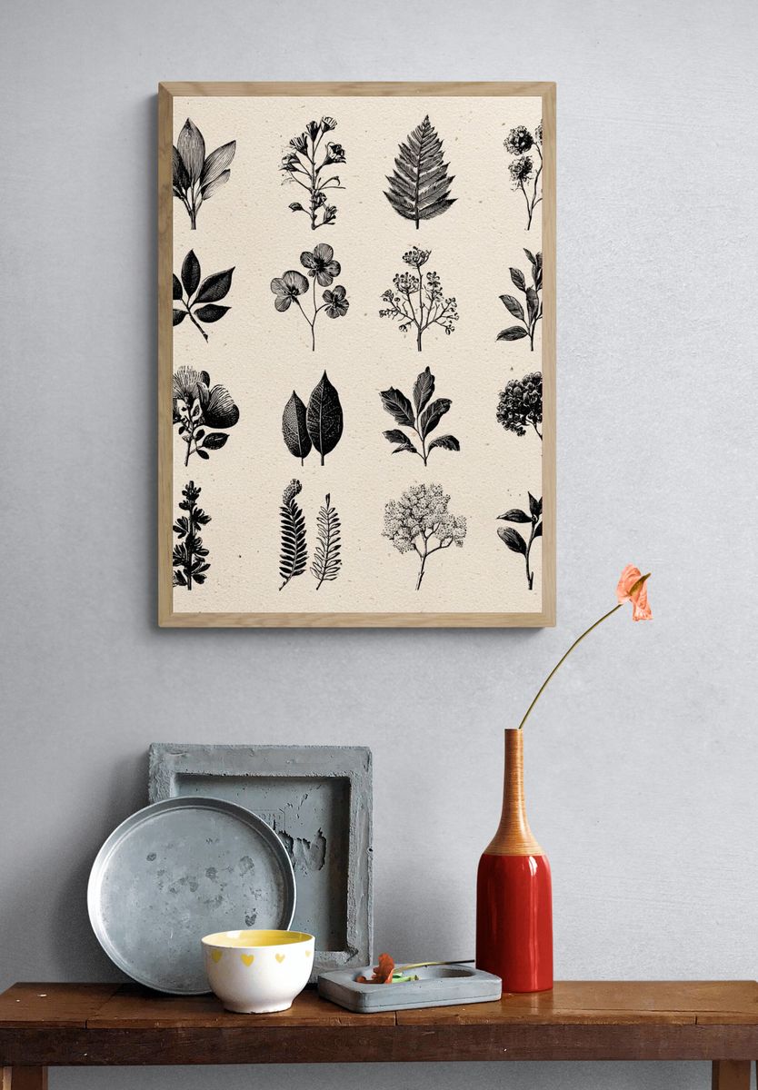 Botanical Ink Study Poster. — room view 3