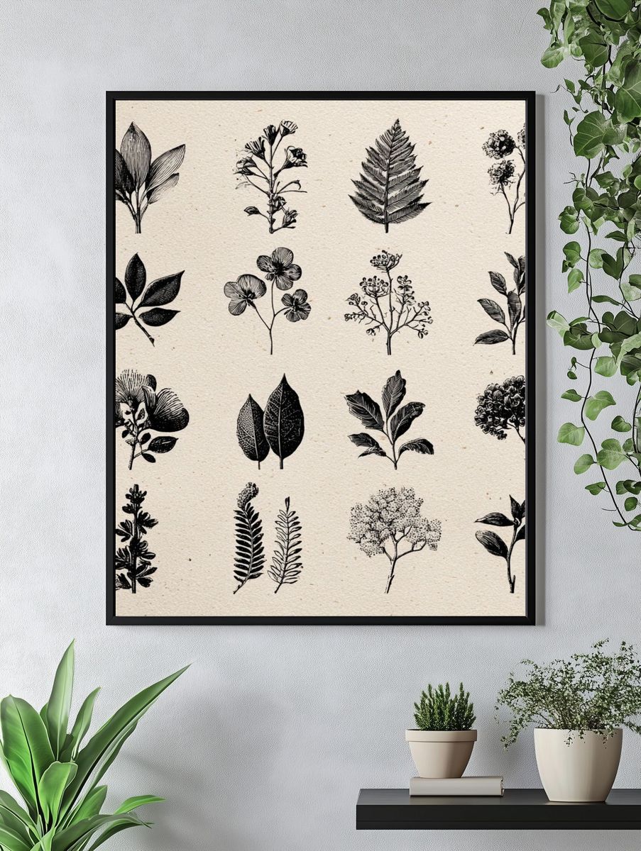 Botanical Ink Study Poster. — room view 4