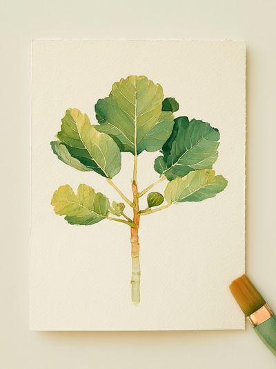 Fig Leaf Watercolor Print.