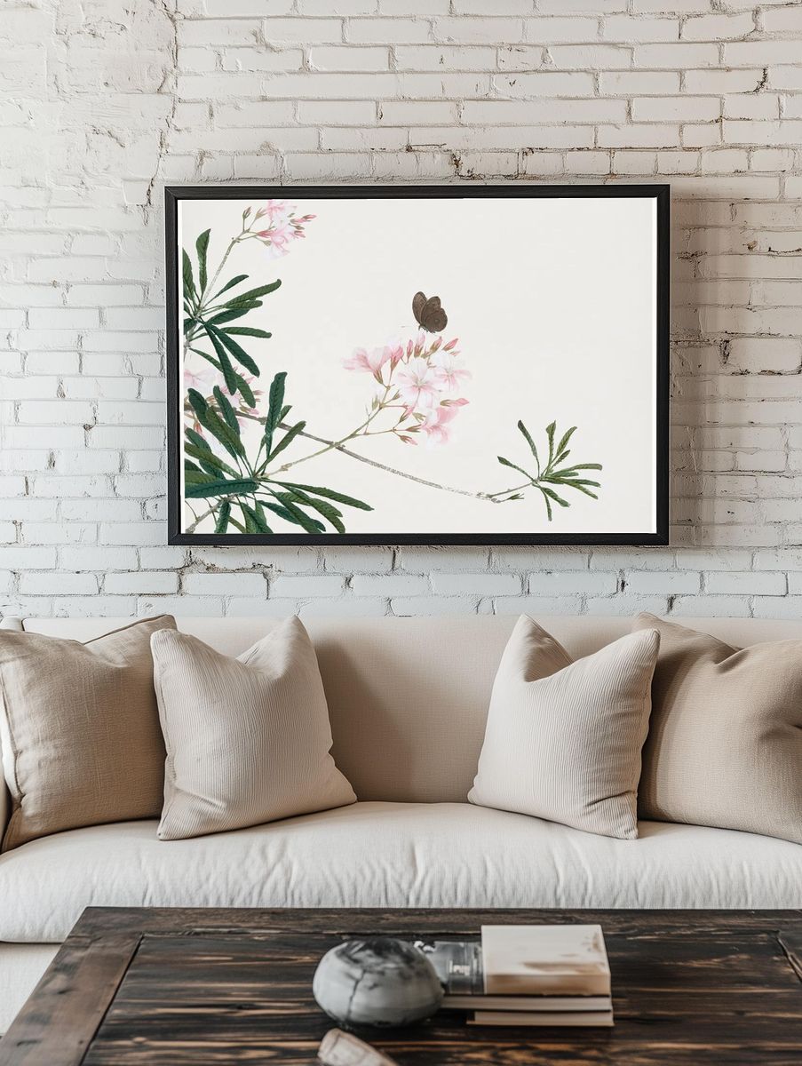 Nymphaea lotus, Japanese woodblock art. room preview