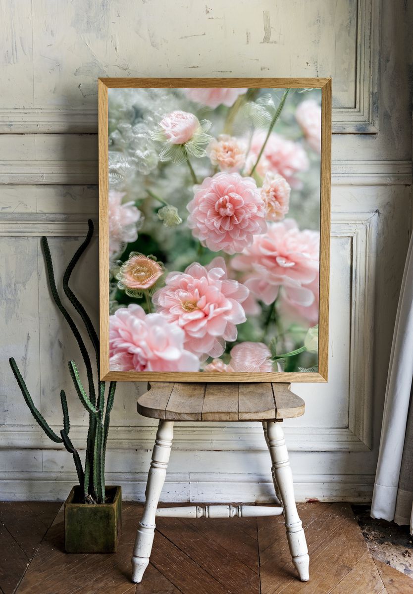 Pastel Bloom Botanical Print. — room view 1