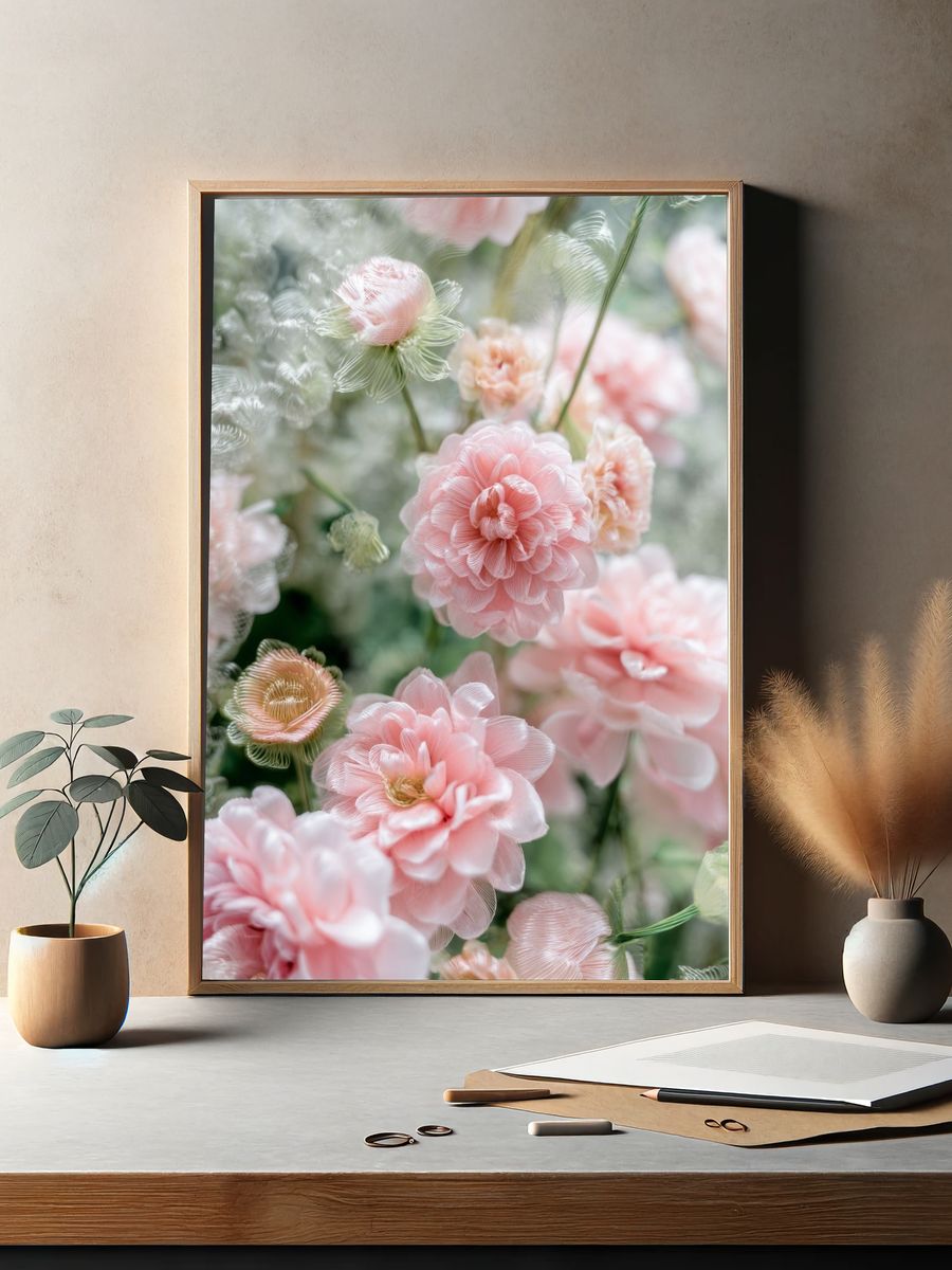 Pastel Bloom Botanical Print. — room view 2