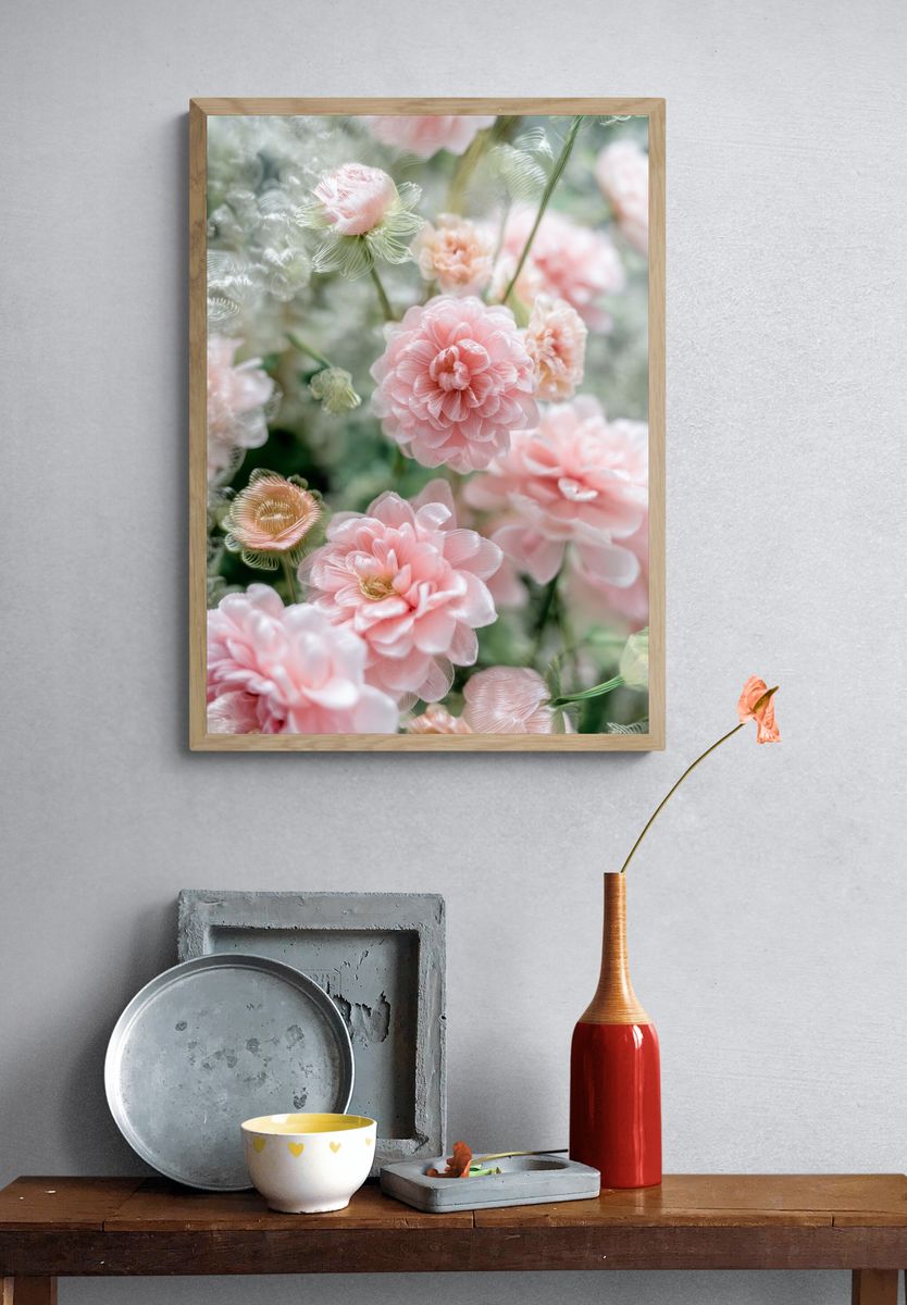 Pastel Bloom Botanical Print. — room view 3
