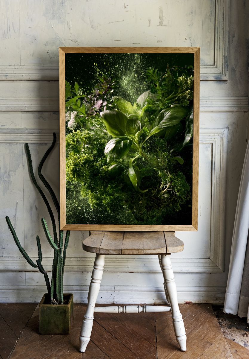 Fresh Herbs Still Life Poster. room preview