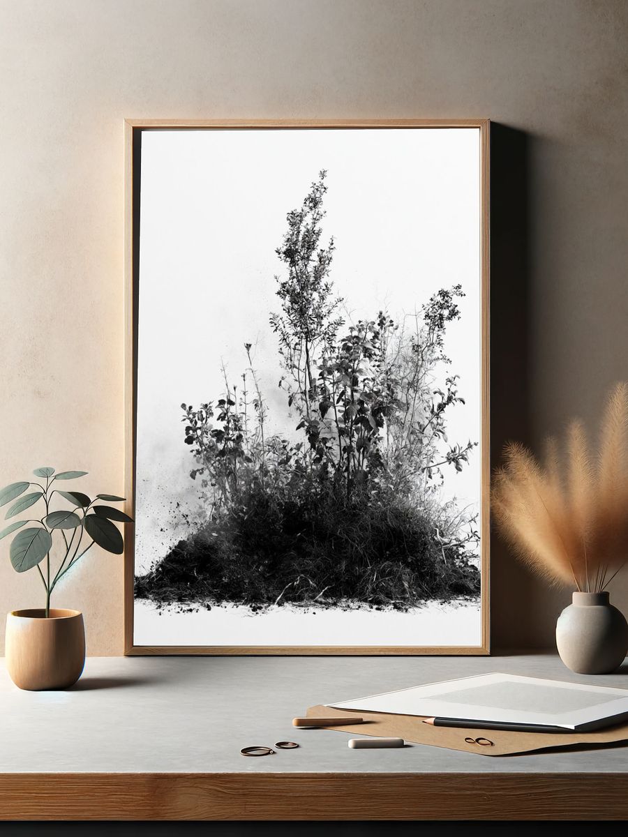 Botanical Ink Study Poster. — room view 2