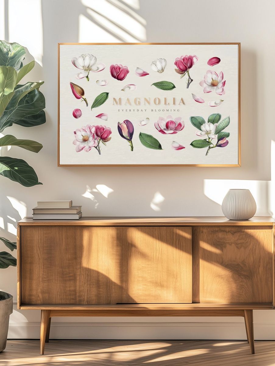 Floral Collage Vintage Print. — room view 3