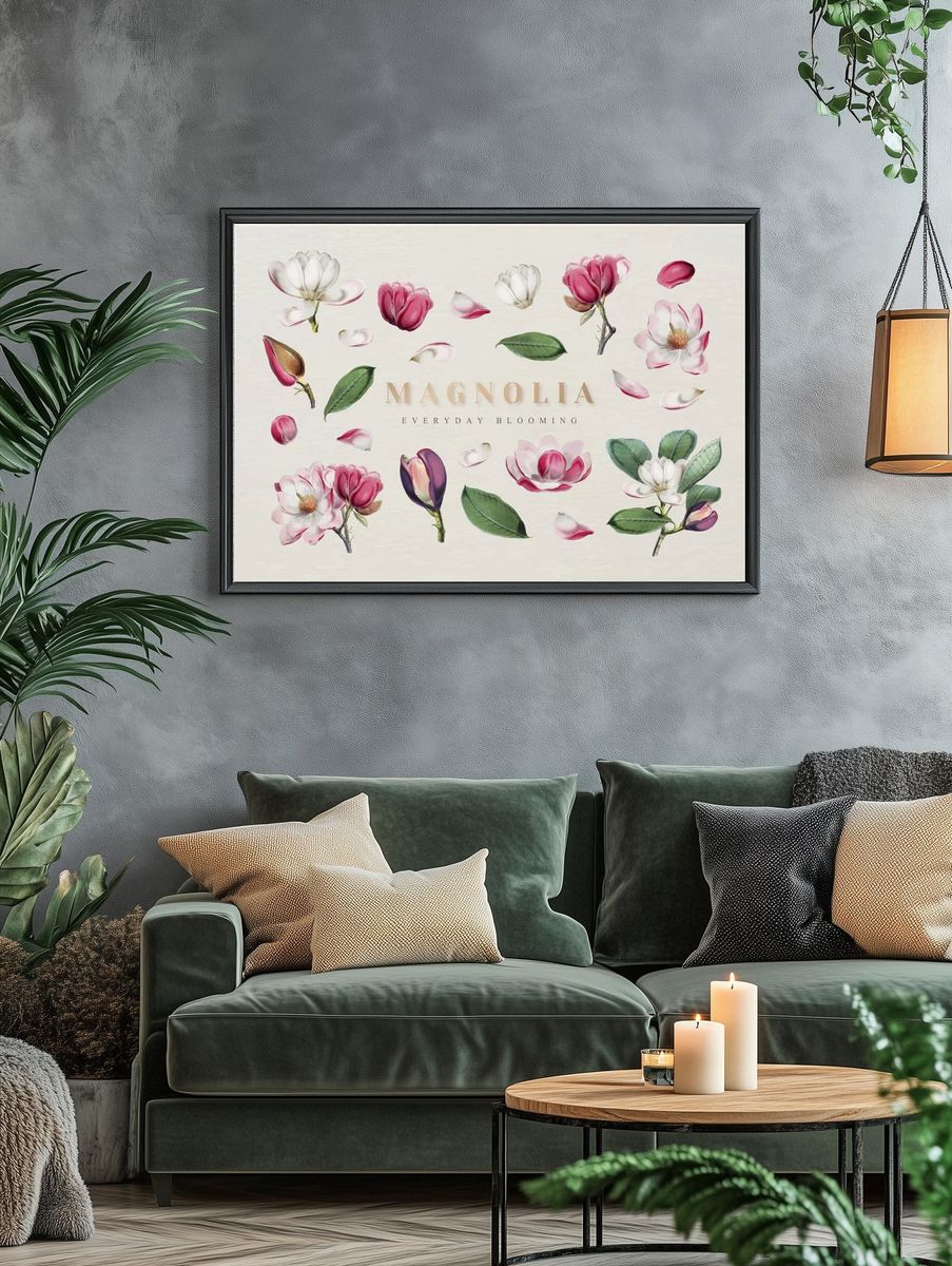 Floral Collage Vintage Print. — room view 4