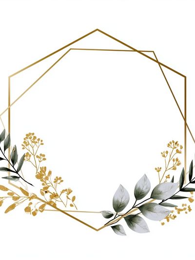 Golden Botanical Frame Poster.