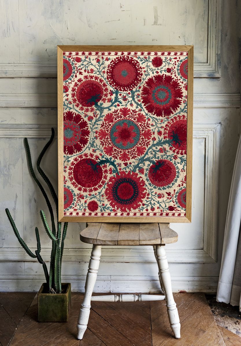 Floral Medallion Tapestry Print. — room view 1