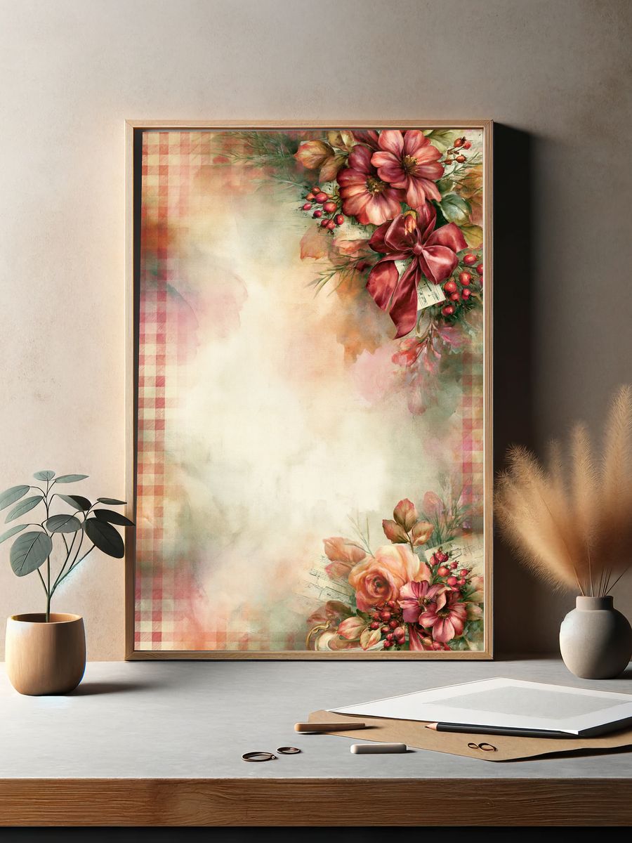 Vintage Floral Bouquet Poster. — room view 2