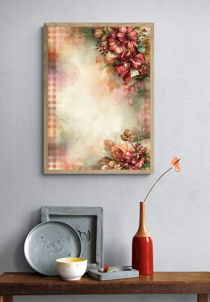 Vintage Floral Bouquet Poster. — room view 3