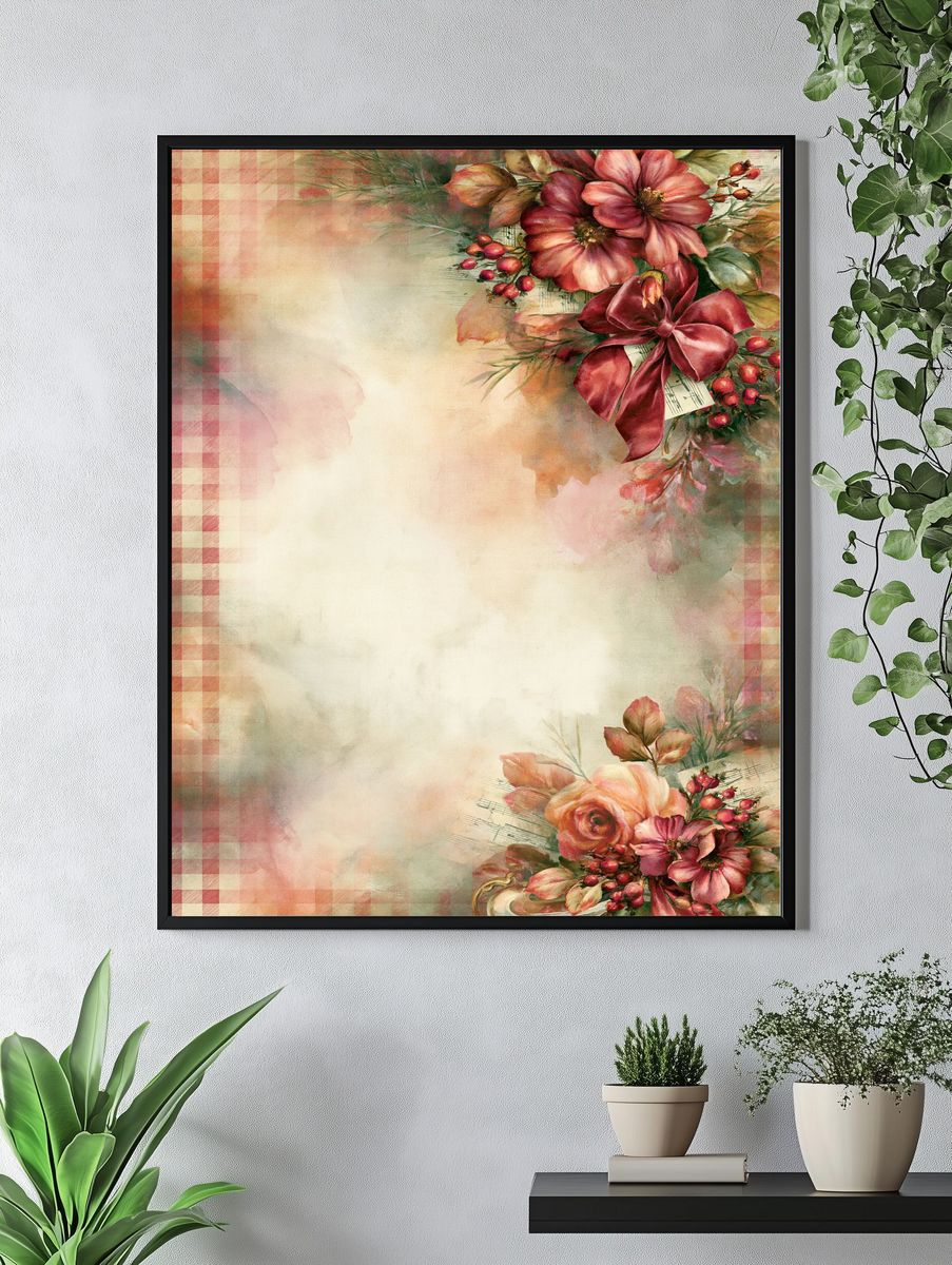 Vintage Floral Bouquet Poster. — room view 4
