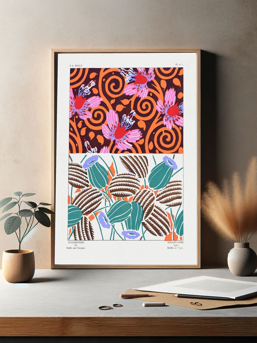 Vintage flower patterns, elegant Art. — room view 2