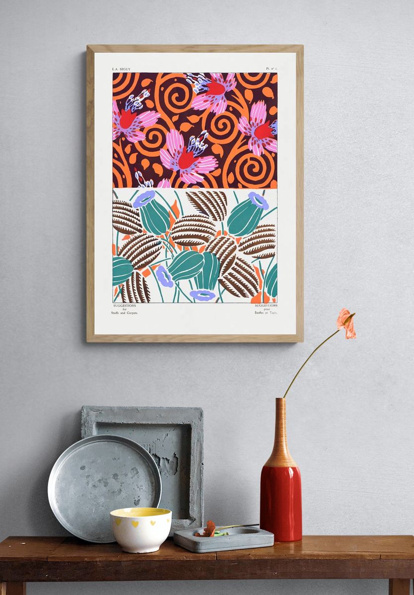 Vintage flower patterns, elegant Art. — room view 3
