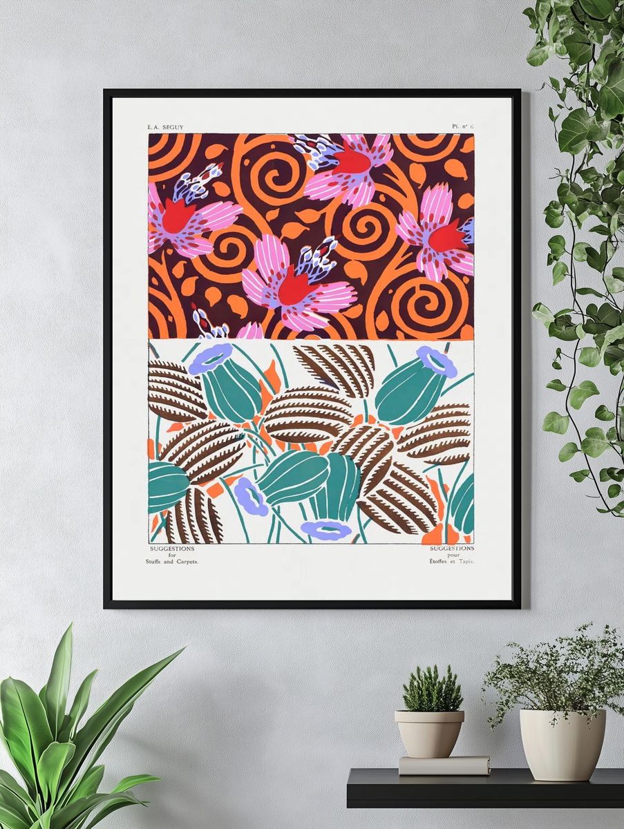 Vintage flower patterns, elegant Art. — room view 4