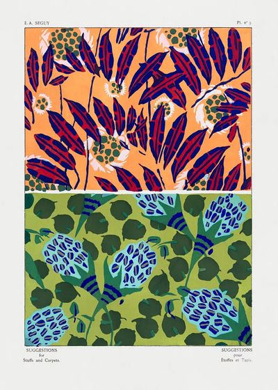 Vintage floral patterns, Art Nouveau. poster