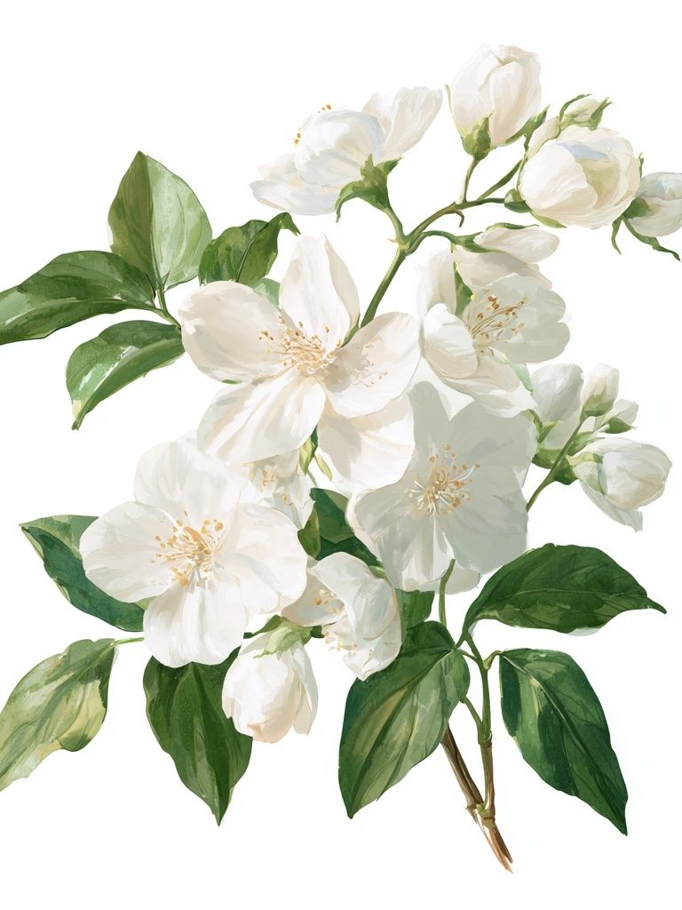 White Blossom Botanical Print. poster — botanical art