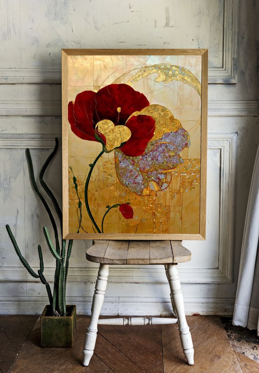 Golden Poppy Bloom Fine-Art Print. — room view 1