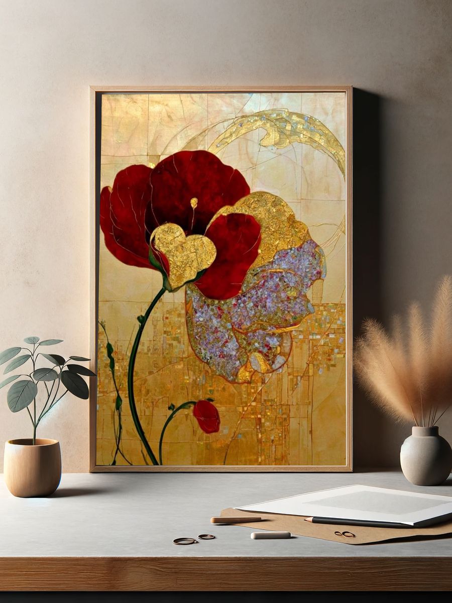 Golden Poppy Bloom Fine-Art Print. — room view 2