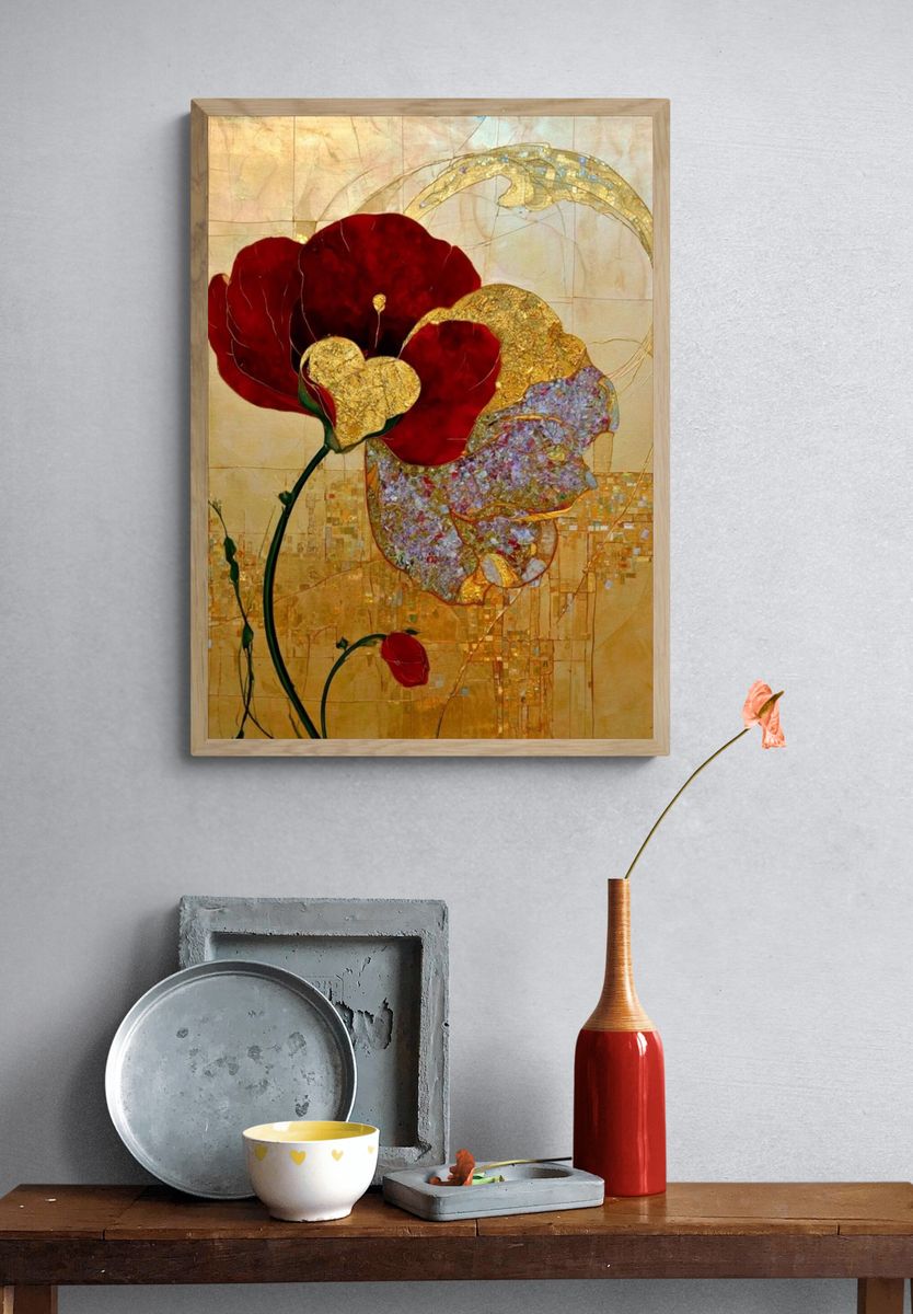 Golden Poppy Bloom Fine-Art Print. — room view 3