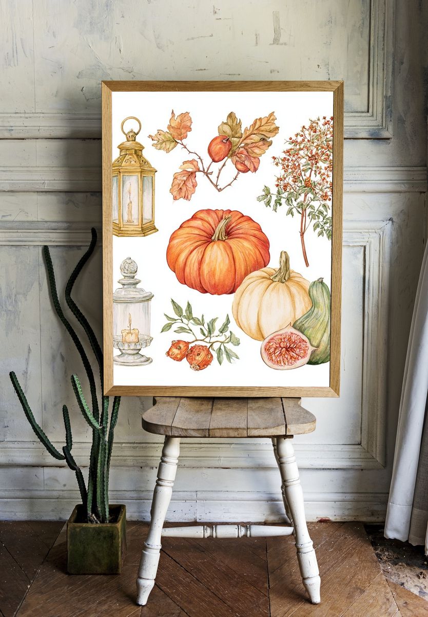 Autumn Harvest Botanical Print. — room view 1