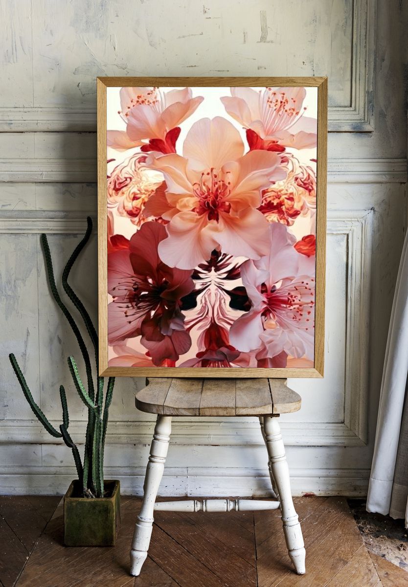 Blush Floral Bloom Print. room preview