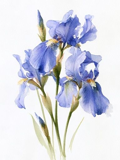 Blue Iris Botanical Print. poster — botanical art